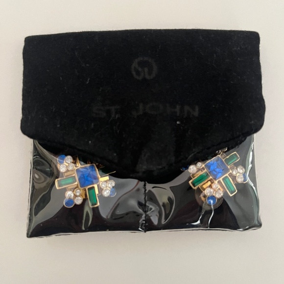 St John earring like new in original velvet pouch - Picture 2 of 4